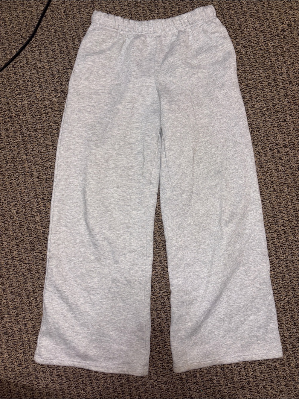 Women's Light Gray Wide-Leg Track Pants